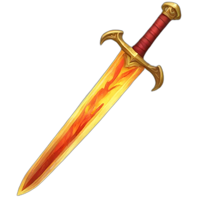 fire glass sword emoji