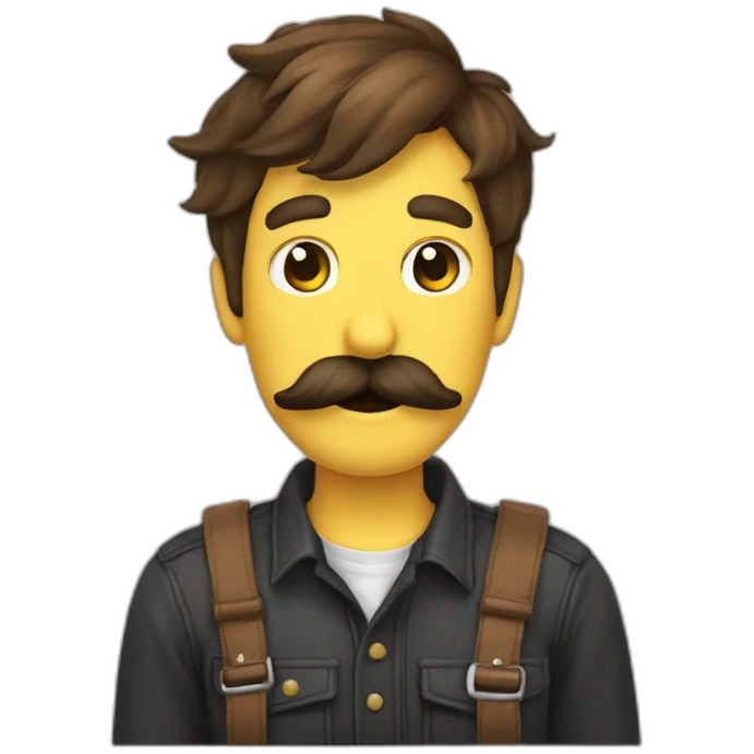 Homme moustachu qui tend la main emoji