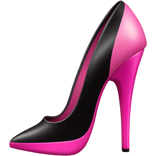 black and pink  high heel  emoji