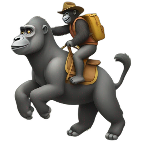Gorilla riding a Llama emoji
