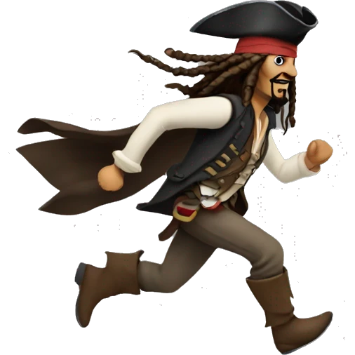 Jack sparrow running emoji