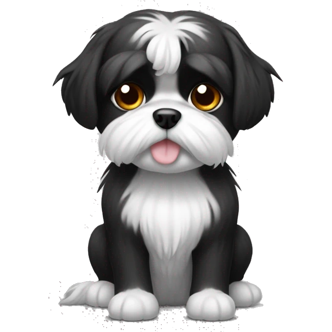 Black and white shitzu emoji