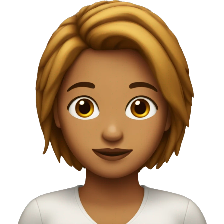 Chica con pelo marron y largo emoji