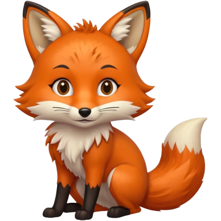 fox wearing makeup emoji