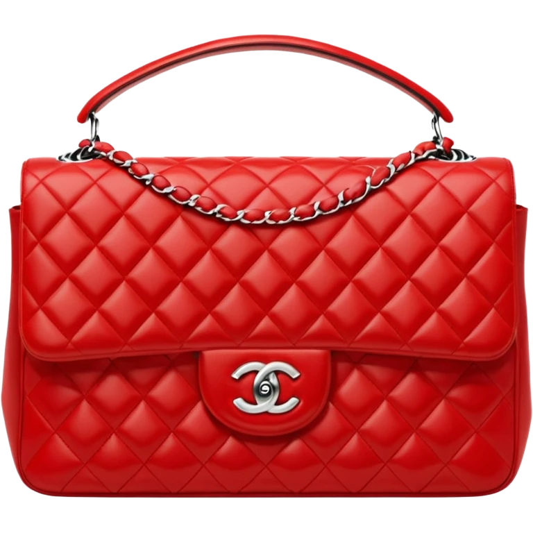chanel flap bag bright red color bag  emoji