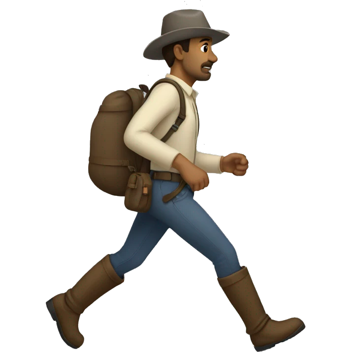 hombre trecking emoji