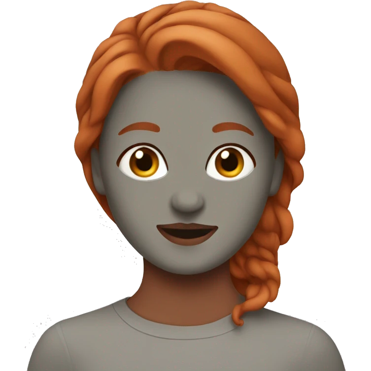 Redhead girl wearing a clay face mask emoji