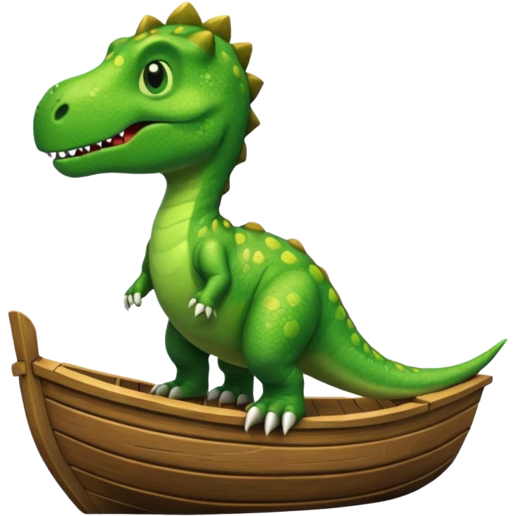 dinosaur on top of a boat emoji