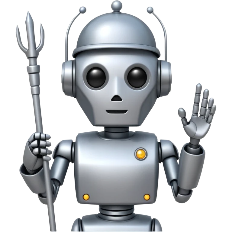 robot conductor, face only, with some staffs emoji