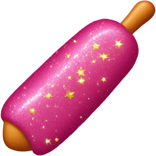 Pink corn dog with glitter  emoji