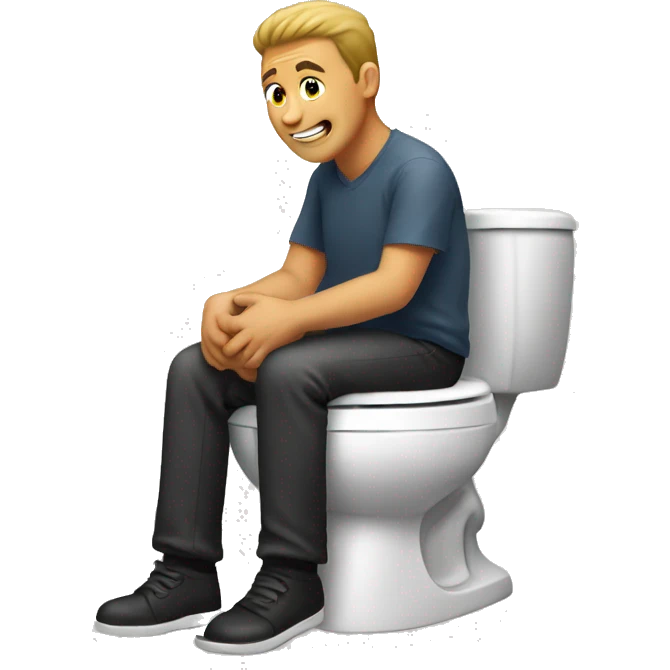 Man sitting on the toilet emoji
