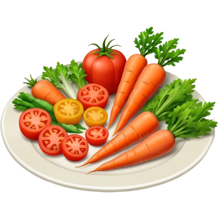 a plate of food with meat and vegetable and carot and tomato emoji