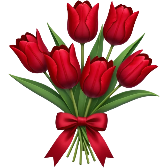 Dark red tulip bouquet cute  emoji
