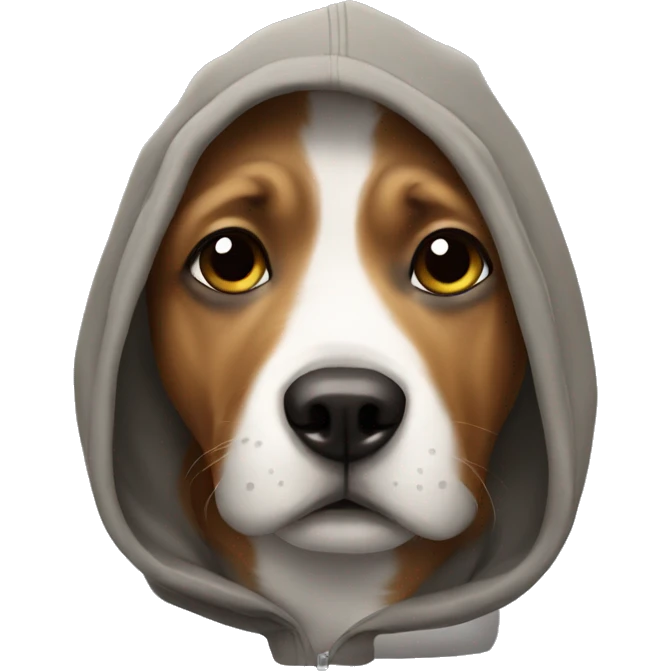 Dog wearing hoody emoji