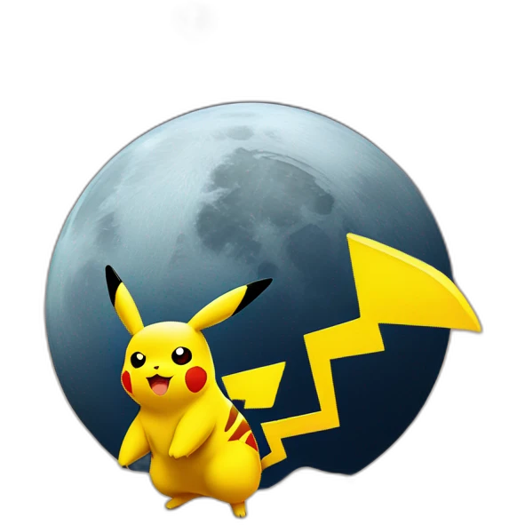 Pikachu on the moon emoji
