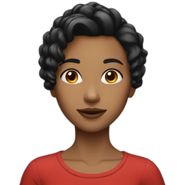 Girl hair short black and red emoji