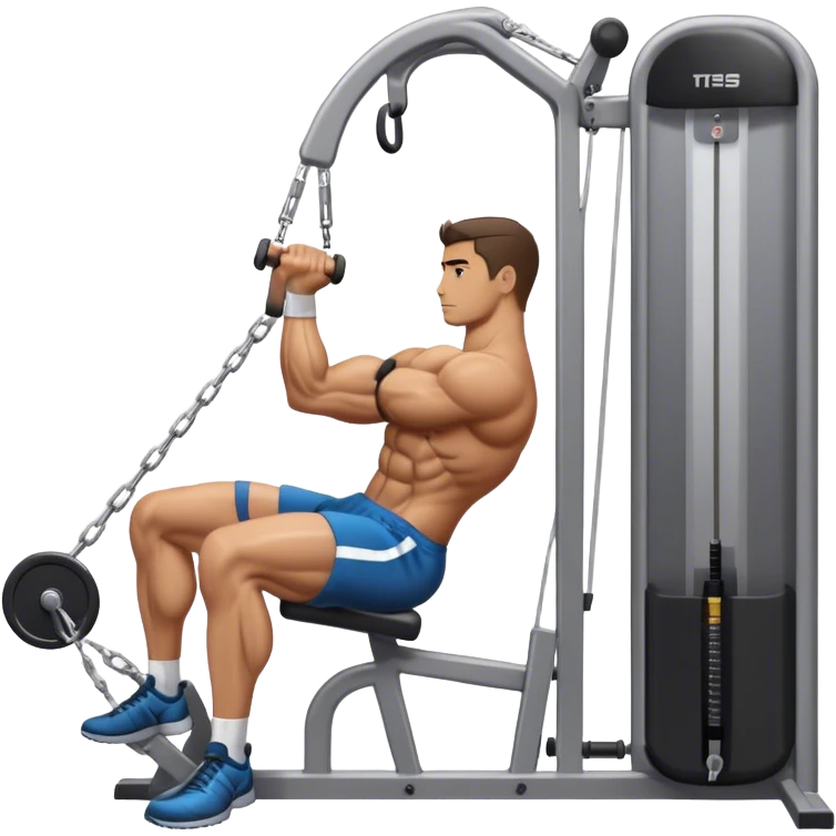side-view man standing cable-machine tricep-pushdown emoji