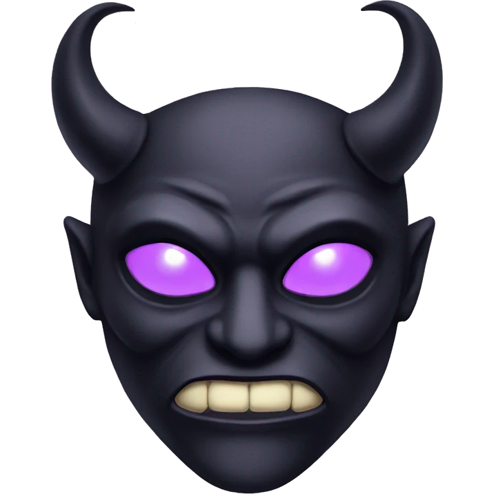 black demon mask with lilac eyes emoji
