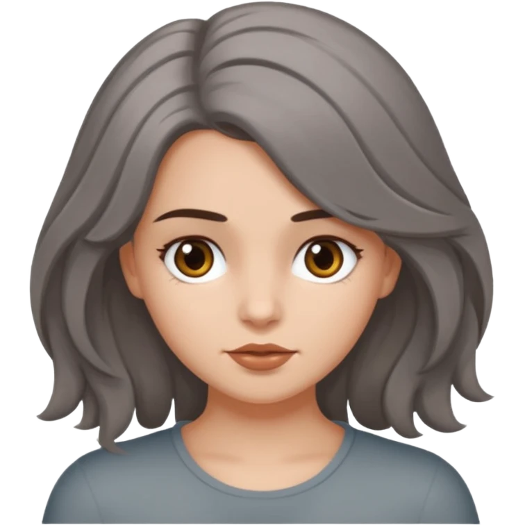 Une fille qui s’appelle Angèle aux cheveux marrons de neuf ans, qui adore les Capi, barra et aux yeux gris emoji