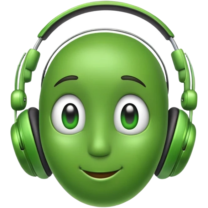 simple pea with headphones emoji