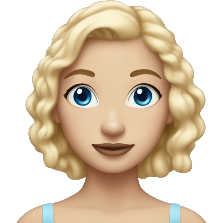 ballerina with light skin, blonde hair, and blue eyes emoji