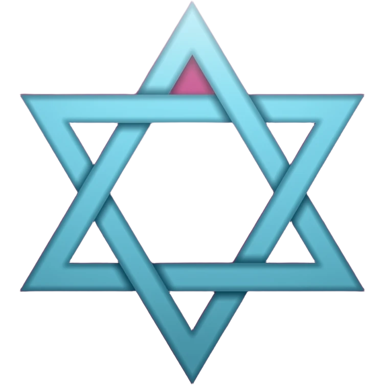 Звезда Давида и символ  ס в голубом цвете на темно розовом фоне emoji
