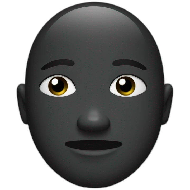 Black plain oval emoji