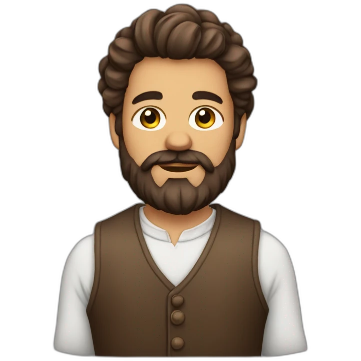 Barbe et cheveux bruns  emoji