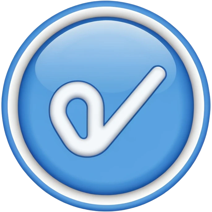 Emoji used in social media apps for verification white tick in blue design emoji