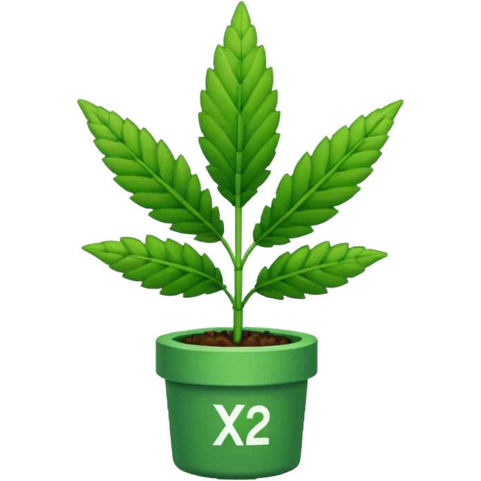 8 bit animation of a weed plant that's says "X2BlazeIt" emoji