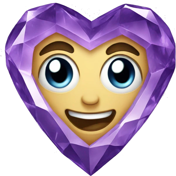 Purple crystal heart cartoon emoji
