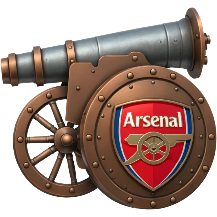 Cannon and shield inspired by Arsenal logo emoji