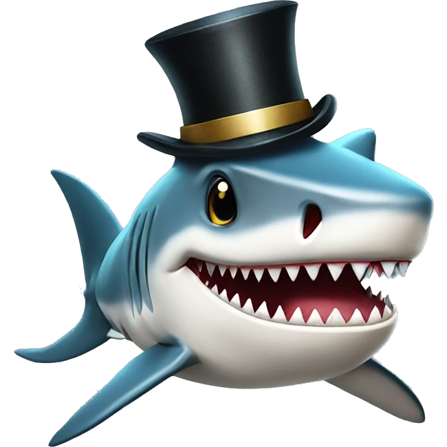 shark with a tophat emoji