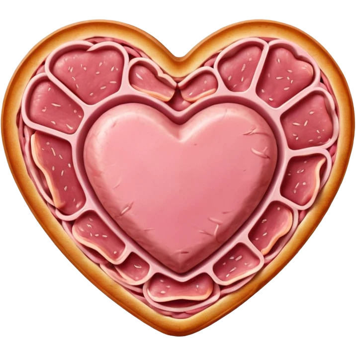 Heart made of spam meat emoji
