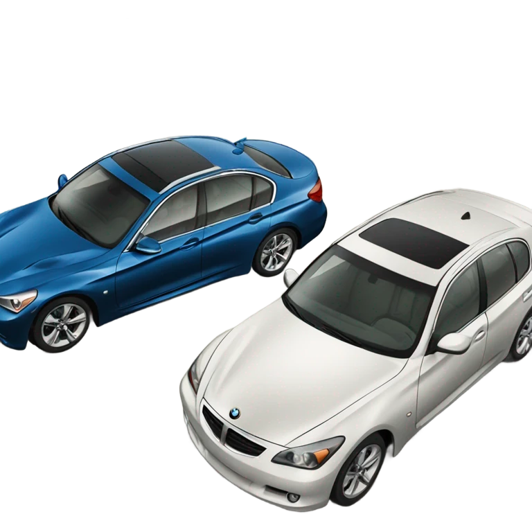 a bmw and infiniti parked next to each other emoji