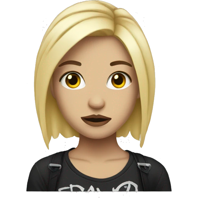 Emo blonde girl with tattoos emoji