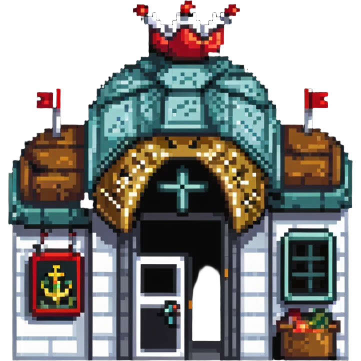 Krusty Krab restaurant from SpongeBob, anchor-shaped fast food building emoji