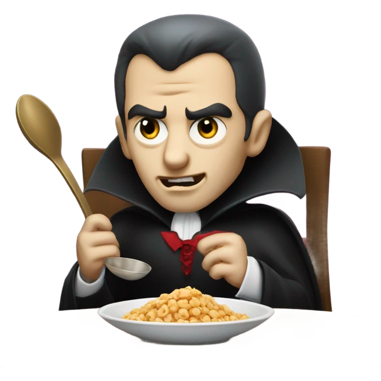 dracula eating cereal emoji
