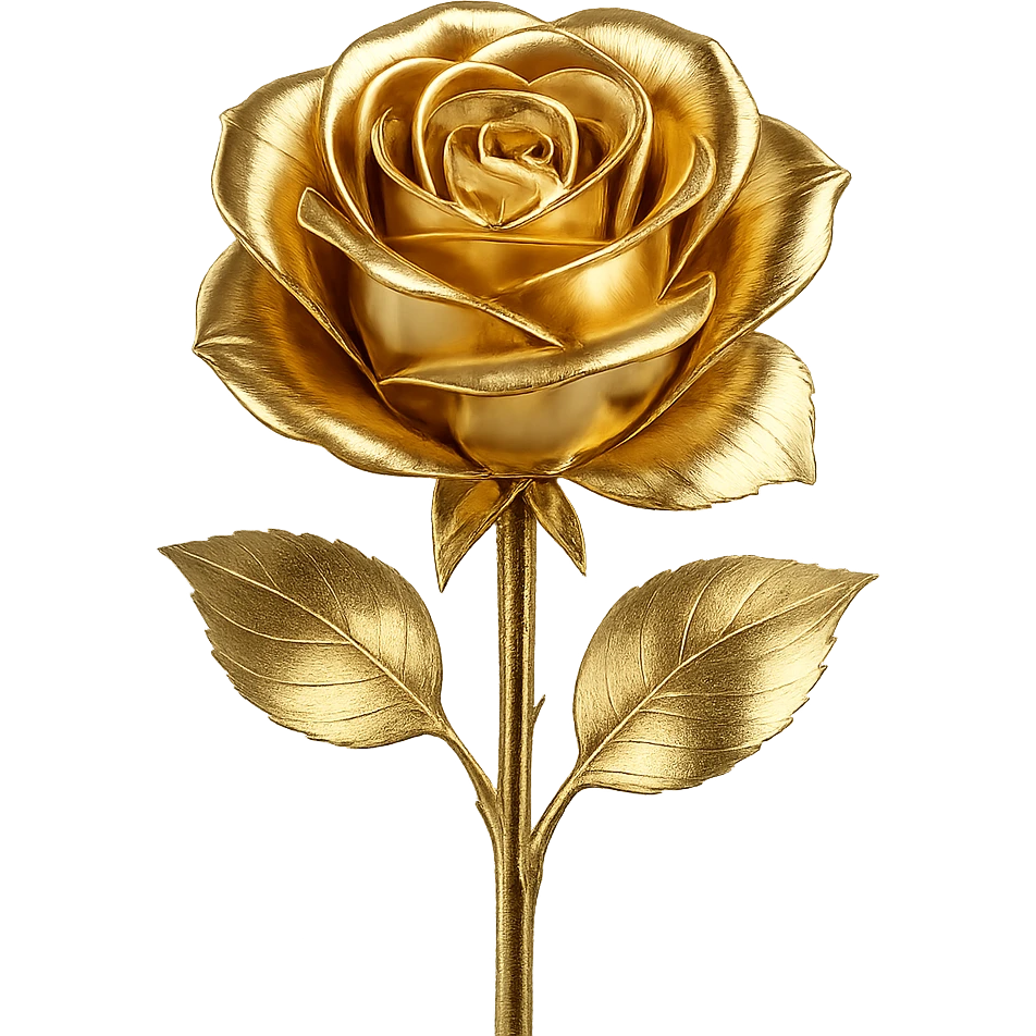 gold rose, elegant, shiny metallic finish emoji