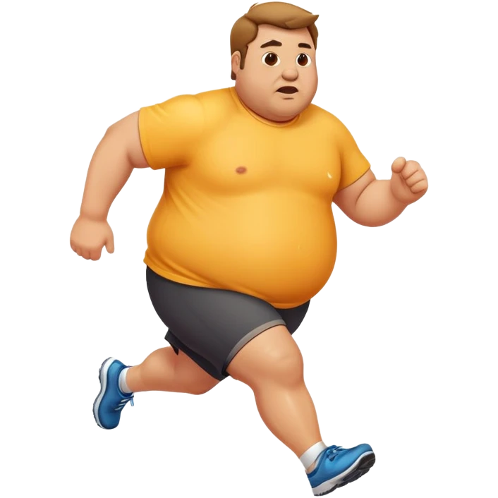 fat guy running emoji