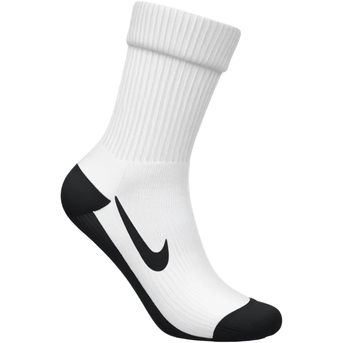 white sock, with black nike logo socks emoji