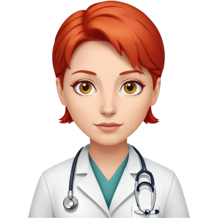 female doctor with red hair emoji