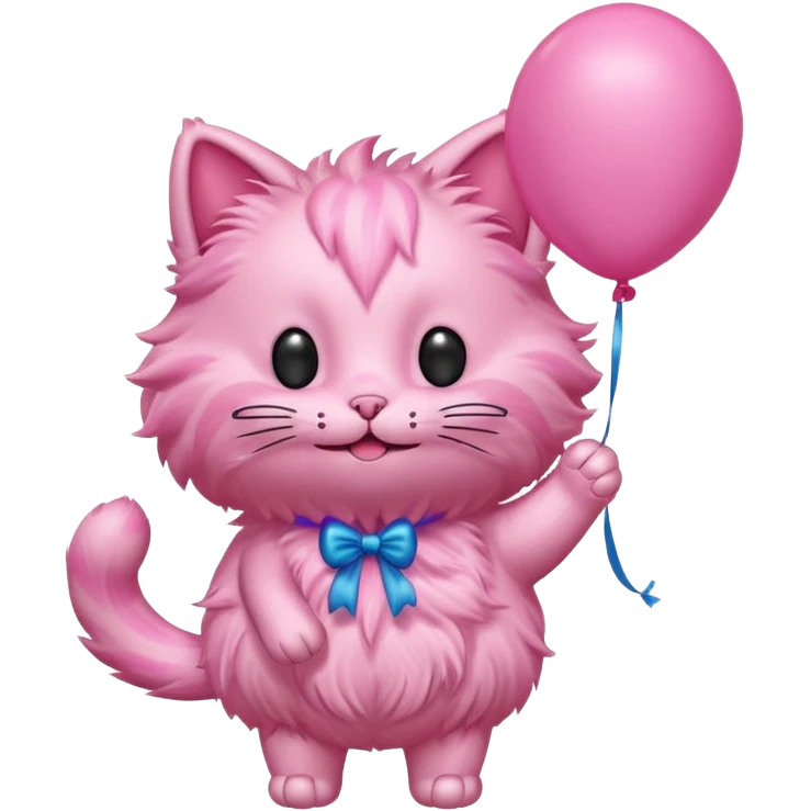 Pink cat WITH a balloon head emoji