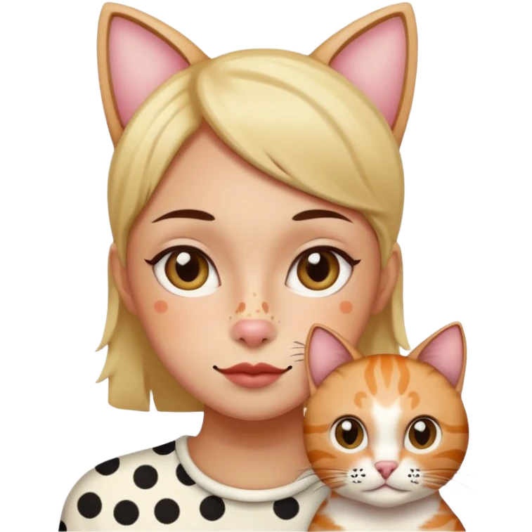 polka dots human body and cat face emoji