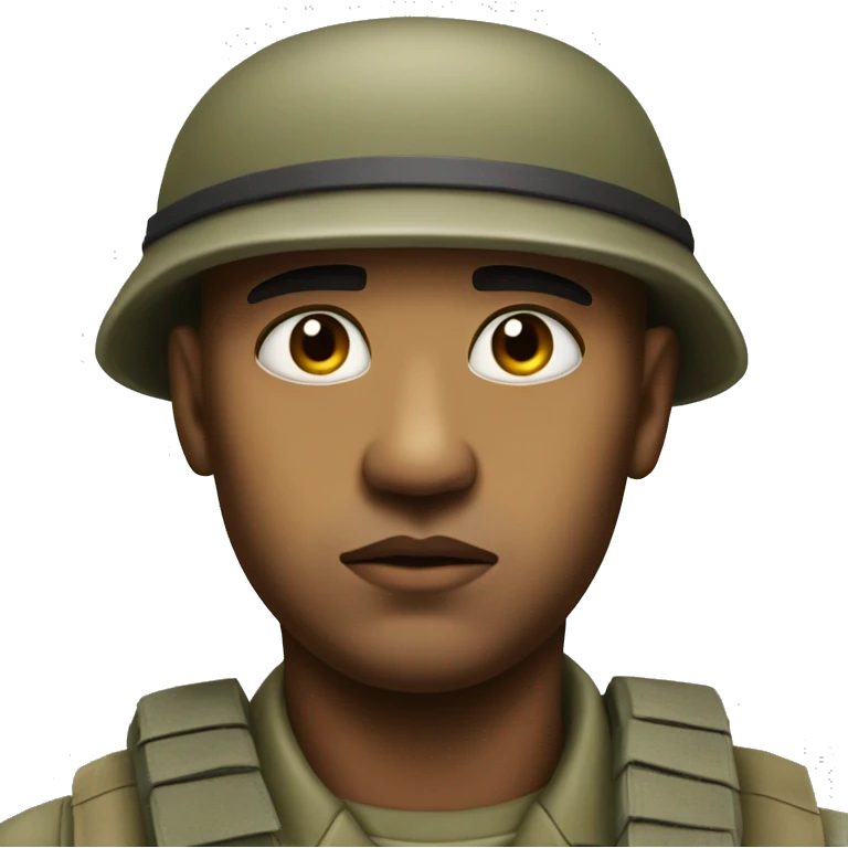 solider face doomy photorealistic serious emoji