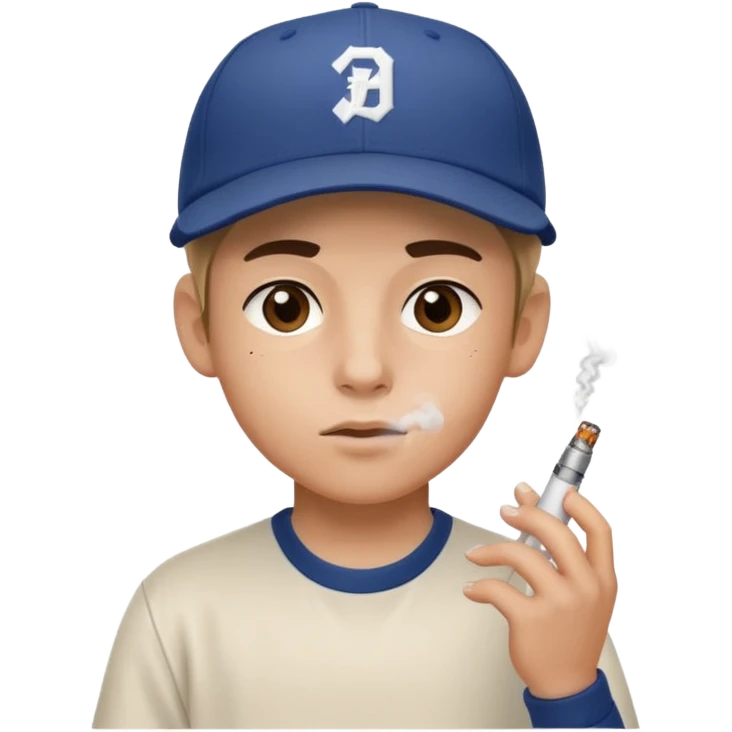 un niño cani fumando vapper emoji