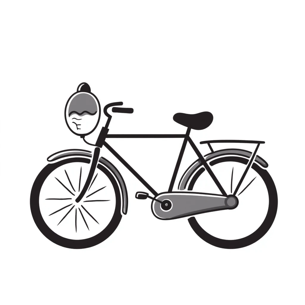 Hand-drawn bicycle with bell emoji
