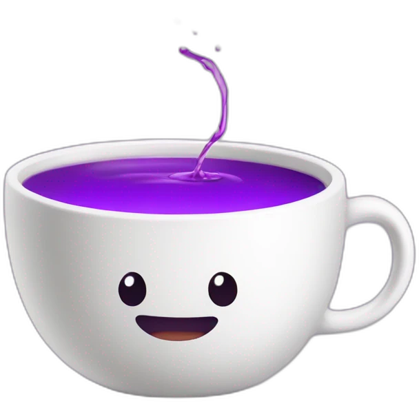 tea cup with purple liquid inside de cup emoji