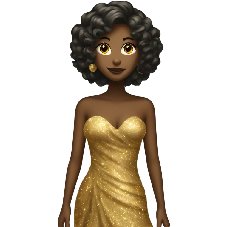 gold sparkly extravagant dress emoji
