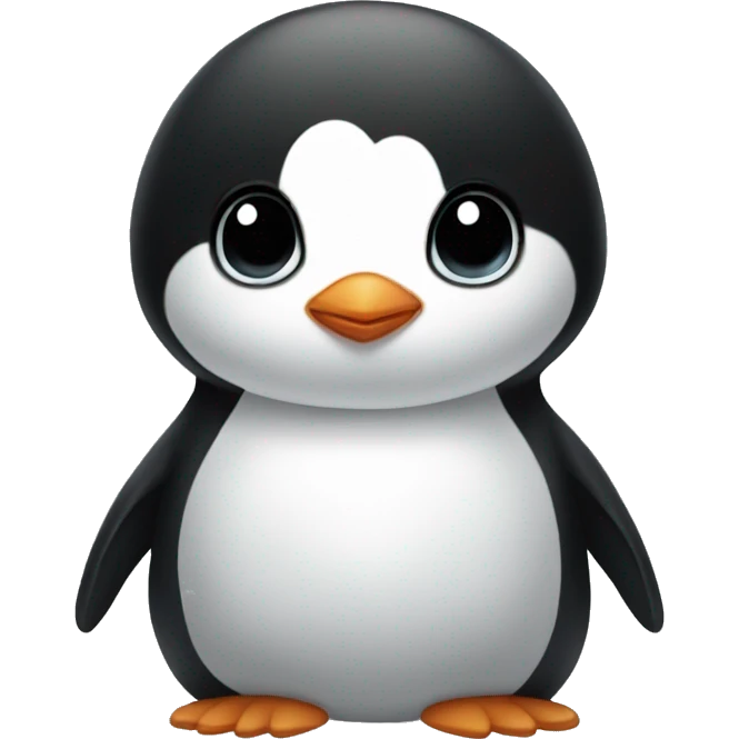Baby penguin black heart emoji